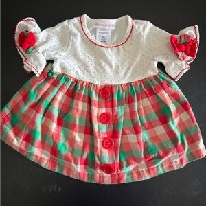 Bonnie Baby Shirt with Gold Dots and Red Trim